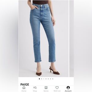 Paige “Billy” High waist straight leg jeans 30
